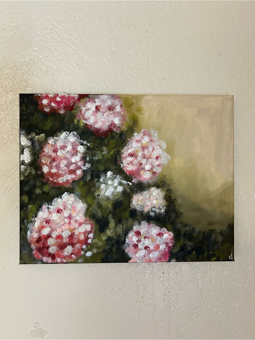 Pink and White Hydrangea Painting